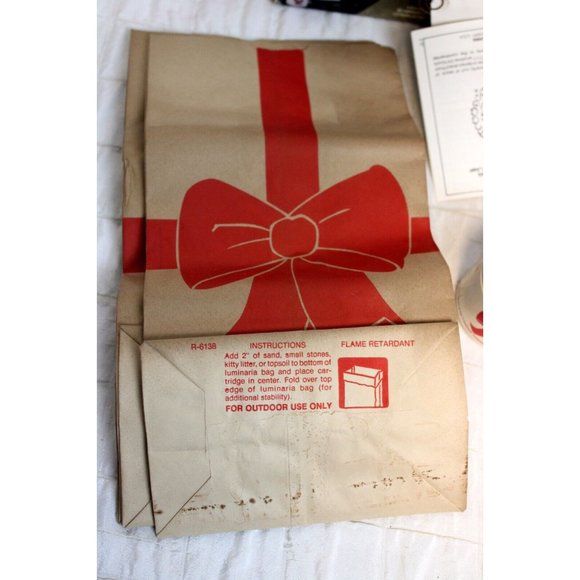 VTG 90s Snow-Lites Lamplight Set 6 Vtg Early 2000s Paper Bag Christmas Holiday - Picture 3 of 9
